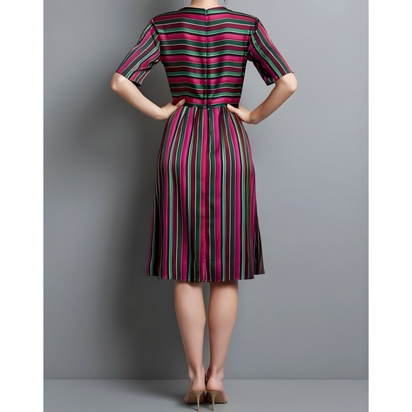 SÉZANE Leona Midi Dress, Multicolor Stripe, FR38/US6 - Picture 3 of 11